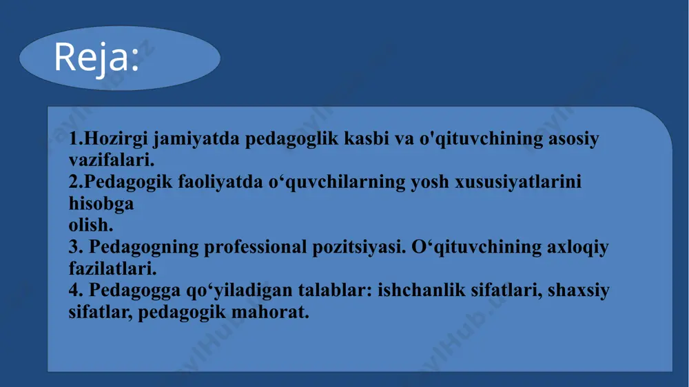shijoatlilik, ehtiyotkorlik kabi xislatlarni kiritib, o’qituvchining pedagogik faoliyatndagi rolini asarlarida yoritib bergan. a.i.gersen, l.n.tolstoy, i.g.chernishevskiy, k. d.ushinskiy kabi rus pedagog olimlari g’arb mutafakkirlari goyalarining vorislari sifatida mazkur muammolarga o’z mulohazalarini bildirganlar. jumladan, a.i.gersen mulohazalariga ko’ra, o’qituvchining asosiy xislati — bu uning bolalf bilan munosabatda bo’layotganligini sezishda, bolalar ruhiy dunyosini tushuna olishida, axloqiy qobiliyatining mavjudligida, chunki u shunday iste’dodga ega bo’lmog’i zarurki, unga har qaysi o’qituvchi erisha olmaydi. o’qituvchida pedagogik mahoratni shakllantirishning ilmiy — nazariy asoslari pedagog olim v.a. slastyonin tomonidan ham tadqiq qilingan. u kasbiy — pedagogik tayyorgarlik, o’qituvchining shaxsi va kasbiy shakllanish yo’nalishi va bunda pedagogik mahorat to’g’risida so’z yuritib, shunday yozadi: "o’qituvchi muntazam ravishda pedagogik nazariyalarga tayansagina, o’qituvchilik mahoratini egallaydi. chunki, pedagogik amaliyot doimiy ravishda pedagogik nazariyaga murojaat qilishni taqozo etadi. birinchidan, ilmiy nazariyalar — taraqqiyotning umumiy qonuniyatlari, tamoyillari, qoidalarini aks ettiruvchi ilmiy bilimlardir, amaliyot bo’lsa, doimo aniq vaziyatga asoslanadi. ikkinchidan, pedagogik faoliyar-falsafa, pedagogika, psixologiyaga oid bilimlar sinteziga …