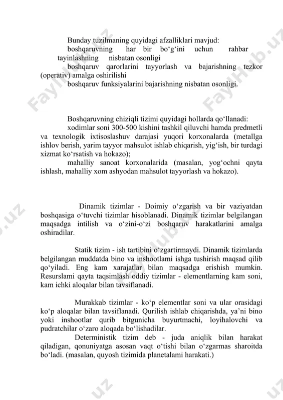 k, tejamkorlik va o’z-o’zini tashkil etish. shu bilan birga, tahlillar qurilish sohasida davlat boshqaruvini tashkil etishda zamonaviy shaharsozlik uslublari, normalari va qoidalarini keng joriy qilishga, raqobatni rivojlantirishga, yangi sub‘ektlarning innovatsion g’oyalar, ishlanmalar va texnologiyalar bilan bozorga kirib kelishiga to’sqinlik qilayotgan bir qator tizimli muammolarni ochib berdi birinchidan, shaharsozlik faoliyati, loyiha va pudrat xizmatlari bozori, shuningdek, qurilish materiallari ishlab chiqarishning holati hamda rivojlanish tendensiyalari kompleks tahlil qilinmagan, oqibatda hududlarni shaharsozlik jihatidan rivojlantirishning o’rta muddatli va istiqbolli yo’nalishlari belgilanmagan; ikkinchidan, arxitektura va qurilish organlarining tashkiliy-shtat tuzilmasi qurilish va rekonstruksiya jarayonlarini to’liq kuzatib borishni ta‘minlash, shuningdek, qurilish-montaj ishlari sifatini samarali nazorat qilish uchun mavjud resurslarni safarbar etishga imkon bermayapti; uchinchidan, arxitektura va qurilish organlari funksiyalarining tarqoqligi hamda ular faoliyatiga zamonaviy axborot-kommunikatsiya texnologiyalarini joriy etish darajasining pastligi shaharsozlik sohasida davlat xizmatlarini ko’rsatishning maksimal shaffofligi va samaradorligini ta‘minlamayapti; to’rtinchidan, ko’pchilik aholi punktlarining bosh rejalari mavjud emasligi hududlarni kompleks qurishga, ishlab chiqarish va infratuzilma ob‘yektlarini joylashtirishga, …