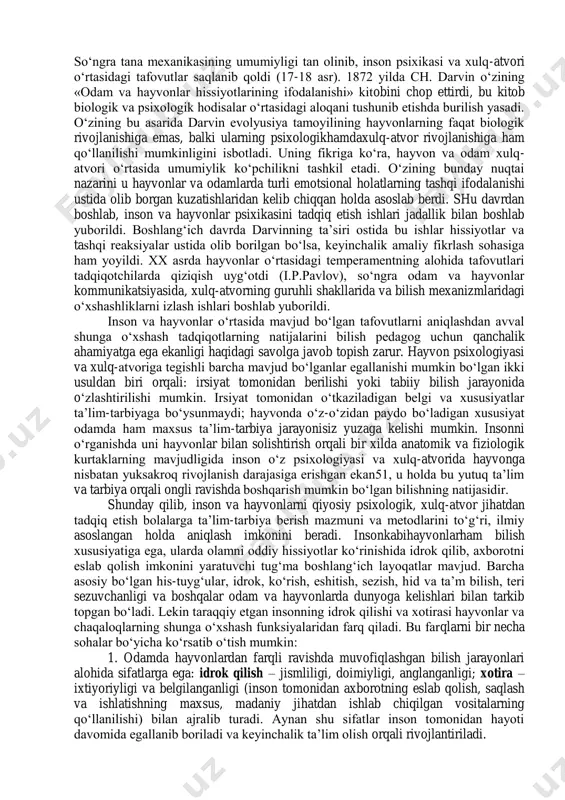 ’foga chiqqan, ijtimoiy faol bo‘lmagan erkak va ayollar, b)nafaqaxo‘r erkak va ayollar, lekin ijtimoiy hayotning u yoki bu jabhalarida faoliyat ko‘rsatayotgan keksalik alomatlari bosayotgan odamlar. keksayish davrida biologik organlarning zaiflashuvi psixik jarayonlarning ham o‘zgarishiga olib keladi. ruhiy keksayish alomatlari ayollarda ertaroq paydo bo‘ladi. keksalik davri. keksalik 75-90 yoshdagi erkak va ayollar kiradi va bunday odamlarning boshqa yosh davrlaridagi odamlardan keskin farqlanadigan xususiyatlari yaqqol ko‘zga tashlanadi. keksalarni jismoniy va aqliy faollikka moyil hamda passiv turmush tarziga ko‘nikkan qariyalar guruhiga ajratish mumkin. ongning rivojlanishi va ijtimoiy-tarixiy tajribalarni o‘zlashtirilishi endilikda psixologik va xulq-atvor shakllanishida yangi pog‘onaga ko‘tarilish uchun organizm ichki tuzilishi va unda kechadigan jarayonlarni, irsiy axborotni o‘zgartirish shart emas. «oliy psixik funksiyalar» tushunchasi fanga l.s.vigotskiy tomonidan kiritilgan bo‘lib, bunday funksiyalar sirasiga l.s.vigotskiy tushunchali tafakkur, mantiqiy xotira, ixtiyoriy diqqatni kiritgan edi. l.s.vigotskiy shunday deb yozgan edi: «oliy psixik funksiyalar» tushunchasi va tadqiqotlarimiz predmeti hodisalarning ikki guruhini o‘z ichiga oladi… bular, birinchidan, madaniy rivojlanish …