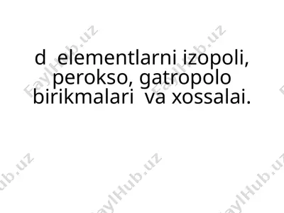 oksidlanuvchilarning oksidlanish darajalari — PPTX