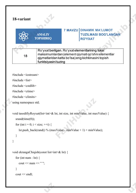tasodifiy ro‘yxatda eng kichik lokal maksimumni topish - Page 2