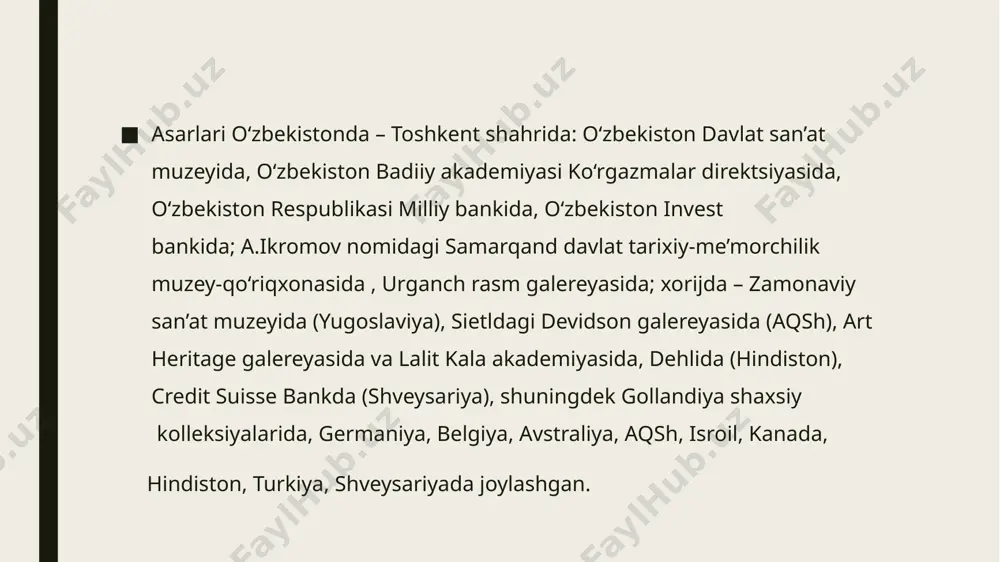 ustaqil ravishda tanlamoqda. miromon esa, o‘z navbatida, ustozi bilan g‘oyat faxrlanadi”, deydi mirziyoyeva. akmal nur akmal nur “fidokorona xizmatlari uchun” ordeni bilan taqdirlandi o‘zbekiston badiiy akademiyasi raisi akmal nuridinov o‘zbekiston prezidenti farmoni bilan “fidokorona xizmatlari uchun” ordeni bilan taqdirlandi. bu haqda o‘za xabar bergan asar nega “yo‘l” deb nomlangan? “yo‘l” ramzi nafaqat geografik yo‘nalish, balki hayot yo‘nalishini ham anglatadi. akmal nur haqida qo‘shimcha: u nafaqat yozuvchi, balki tarjimon sifatida ham tanilgan. uning ijodi o‘zbek milliy adabiyotini boyitgan. e’tiboringiz uchun rahmat image1.png image2.png image3.png image4.png image5.png image6.png /docprops/thumbnail.jpeg