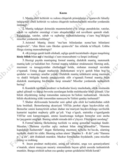 mantiqning asosiy tamoyillari — DOCX