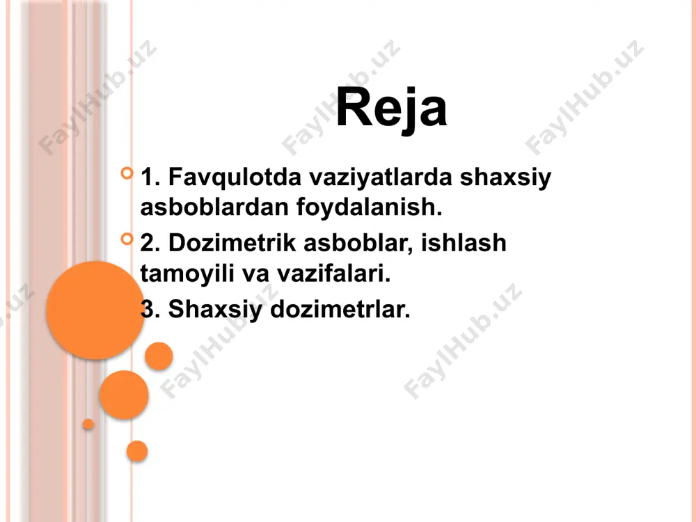 radiometrlarda u, r-nurlanish oqimini o’lchash uchun zaryadli zarralar hisoblagichlari va ssintillyasiya qisoblagichlari ishlatiladi. d. a. lyuminessensiya, foto, ssintillyasiya, yarimo’tkazgich va b. xillarga ham bo’linadi. qo’zg’almas, ko’chma, qo’l va cho’ntak dozimetrlari ham bor. katta dozalarni o’lchash uchun fotografik, kimyoviy va ekzoelektron emissiyaga asoslangan dozimetrlar ishlatiladi. dozani aniqlashda esa strelkali apparatlar, sezgir fotoplyonkalar qo’llaniladi. dozimetrik asboblar, ishlash tamoyili va vazifalari. joylarda radiatsiya darajasini, radioaktiv moddalarni aniqlashda va tashqi muhit ob`yektlarining radioaktiv ifloslanishini o`lchashda dp-5 tupidagi dozimetrlardan foydalaniladi. bunda radiatsiya ta`siri va yutilgan nurlanish dozasi dp-22 v, dp-24, dp-23 a, id-1, id-2 dozimetrlar bilan o`lchanadi. dala rentgenometrlari dp-5 a va doza darajasini o`lchovchi dp-5 b, dp-5 v har xil predmetlarning gamma-nurlanish bo`yicha radioaktiv zararlanish va gamma radiatsiya darajasini o`lchash uchun mo`ljallangan. gamma nurlanishning ta`sir dozasi rentgen soatlarda (r/s) yoki millirentgen/soatlarda (mr/s) o`lchanadi. dp-5 a, dp-5 b, dp-5 v asboblari minus 400 dan plyus 500 gacha haroratda va 65 foiz nisbiy namlik bo`lganda o`lchashni …