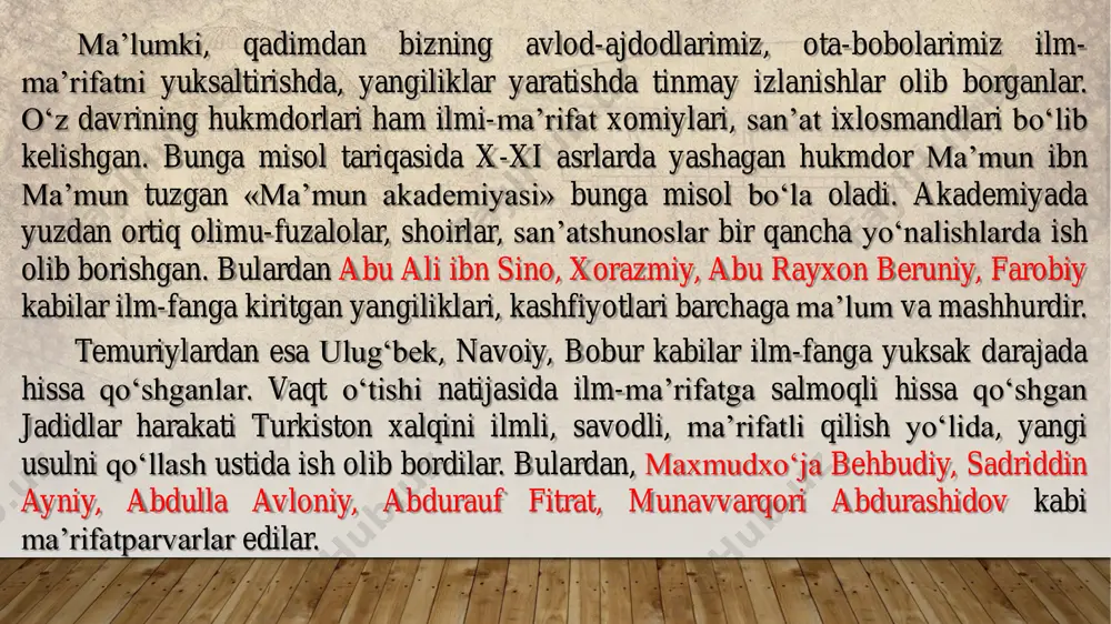 ravishda, ta’lim islohotlarini uch bosqichda amalga oshirish nazarda tutilgan. birinchi bosqich (1997-2001-yillar)da mavjud kadrlar tayyorlash tizimining ijobiy salohiyatini saqlab qolish asosida ushbu tizimni isloh qilish va rivojlantirish uchun huquqiy, kadrlar jihatidan, ilmiy - uslubiy, moliyaviy - moddiy shart - sharoitlar yaratish vazifalari ro‘yobga chiqariladi. ikkinchi bosqich (2001-2005-yillar)da milliy dastur to‘liq ro‘yobga chiqadi, mehnat bozorining rivojlanishi va real ijtimoiy - iqtisodiy sharoitlarni hisobga olgan holda unga aniqliklar kiritiladi. uchinchi bosqich (2005 va undan keyingi yillar)da to‘plangan tajribani tahlil etish va umumlashtirish asosida, mamlakatni ijtimoiy – iqtisodiy rivojlantirish istiqbollariga muvofiq kadrlar tayyorlash tizimi takomillashtiriladi va rivojlantiriladi. prezidentimizning 2017-yil 7-fevraldagi “o‘zbekiston respublikasini yanada rivojlantirish bo‘yicha harakatlar strategiyasi to‘g‘risida”gi farmonida ijtimoiy soha, xususan, ta’lim va ilm-fan sohalarini takomillashtirish borasida qator vazifalar belgilangan. hujjatda ta’lim muassasalarining moddiy-texnik bazasini mustahkamlash, yangi ta’lim muassasalari qurish, mavjudlarini rekonstruktsiya qilish va kapital ta’mirlash barobarida ularni zamonaviy o‘quv va laboratoriya jihozlari, kompyuter texnikasi, o‘quv-metodik qo‘llanmalar bilan ta’minlash nazarda tutilgan. keyingi …