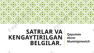 belgilar va satrlar c++ da — PPTX