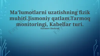 optik tolali kabel — PPTX