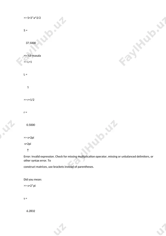 matlab dasturida matematik masalalarni yechish amaliyoti - Page 5
