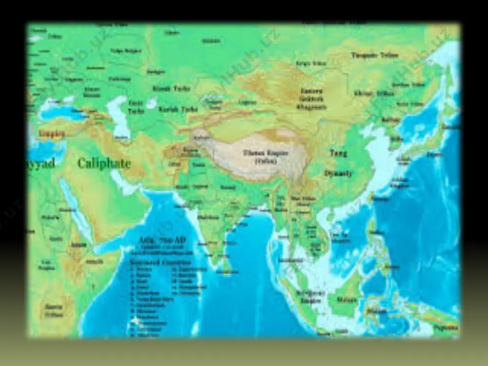 ettirayotgan istami shu yili shim. kavkazdagi kuban daryosi havzasi va ozarbayjonni qoʻlga kiritadi. boshqa tarafdan esa 567 yildanoq sosoniylarga qarshi amudaryo yoʻnalishi boʻylab yurish uyushtira boshlagan istami bu jabhada katta muvaffaqiyatlar qozonib, toxaristonni olgach, turk xoqonligining jan.gʻarbi~y chegarasi amudaryo boʻlib qoladi. 6-a.ning soʻnggi choragida kobuliston (kobul), zobuliston va xurosonning katta kismi xoqonlik tarkibiga oʻtadi. 576 yilda turk xoqonligi bilan vizantiya orasida ixtilof paydo boʻladi va xoqonlik shu yili qrimdagi bospor (kerch)ni bosib oladi va 581 yilda xersonesni qamal qiladi. sharqiy yevropada xoqonlik hududi bu paytga kelib qora dengiz sohillari, sharqda koreya boʻgʻozi, shim.da ural togʻlari, yenisey va baykalboʻyi, jan.da afgʻoniston va shim. hindiston hududdarini oʻz ichiga olar edi. 580-yillarga kelib xoqonlikda ichki nizolar, taxt talashuvlar avj oladi. bu ishga xitoyning suy sulolasi ham aralashadi. shundan soʻng xoqonlik bir muddat oltoy togʻlarining sharqidan to uzoq sharqqacha boʻlgan hududni, yaʼni jan. sibir, urxun havzalari (moʻgʻuliston), shim. xitoy hududlarini oʻz ichiga oluvchi sharqiy …