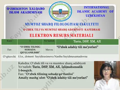 o‘zbek adabiy tili me‘yorlari — PDF