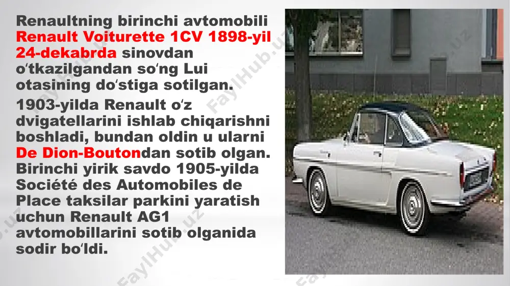 i. 2020-yil - renault keyingi 3 yil ichida butun dunyo boʻylab 15 000 ta ish joyini qisqartirishini eʼlon qildi, shu jumladan fransiyada 4 600 tasi covid-19 pandemiyasi tufayli sotuvlar pasaydi. 2021-yilning 14-yanvarida renault rahbari luka de meo renault-nissan-mitsubishi alyansi rahbariyatiga brendni qayta qurish rejasini taqdim etadi, bu renolution deb ataladi menejmenti luca de meo lavozimi: renault group bosh direktori, bosh direktor amper tug'ilgan yili: 1967 yil o'qish: biznes boshqaruvi bo'yicha tamomlagan (milandagi luiji bocconi tijorat universiteti) 1967 yilda italiyaning milan shahrida tug'ilgan luka de meo luiji bokkoni tijorat universitetini biznes boshqaruvi mutaxassisligi bo'yicha tamomlagan. luka de meo avtomobilsozlik sohasida 30 yillik tajribaga ega. u o'z faoliyatini renault kompaniyasida toyota europe kompaniyasiga qo'shilishdan oldin boshlagan, keyin fiat guruhida lancia, fiat, abarth va alfa romeo brendlarini boshqargan. stéphanie cau lavozimi:renault guruhining aloqa bo'yicha bosh direktori taʼlim: muhandis va parijdagi siyosat institutini xalqaro munosabatlar boʻyicha tamomlagan stefani muhandis (1998) va institut d'etudes politiques …