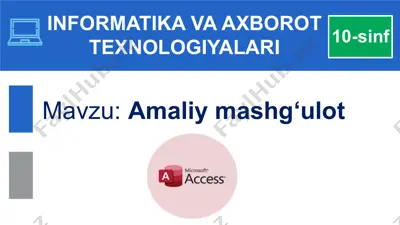 ma'lumotlar omborini boshqarish tizimlari haqida tushunchalar — PPTX