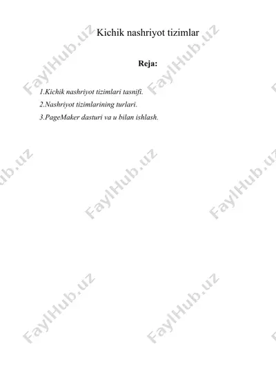 kichik nashriyot tizimlar — DOCX