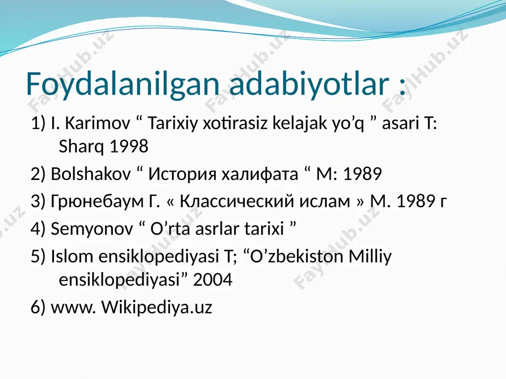 mansur al-moturidiy, burhoniddin al-marg’inoniy, ahmad yassaviy, najmiddin kubro va bahovuddin naqshband kabi mutafakkirlarni eslash kifoyadir. image2.png image3.png image4.png image5.jpeg image6.png image7.jpeg image8.jpeg image9.png image10.jpeg image11.jpeg image12.png image13.png image14.png image15.png image16.png image17.png image18.png /docprops/thumbnail.jpeg