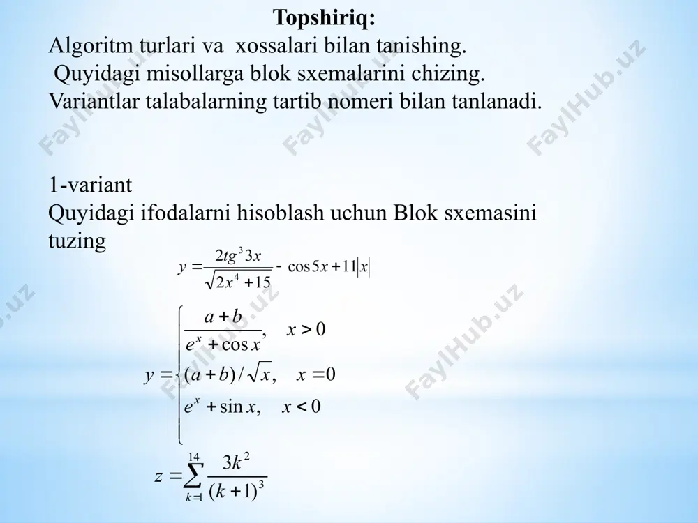 o‘ngacha bo‘lgan musbat sonlarning yig‘ndisini topish algoritmi. 1-variant. blok sxema boshlanish max = a; kiritish a,b chiqarish max a > b? max = b; tamom ha yo‘q tarmoqning to‘liq ko‘rinishi shart blogi agar a = b? ? 13 13 c++ tili c dasturlash tiliga asoslangan. c++ tili gibrid tildir. c++ funksiya va ob’ktlarning juda katta kutubxonasiga ega.c++ tilida dasturlashni o’rganish bikkita qismga bo’linadi. 1) c++ dasturlash tilini o’zini o’rganish 2) c++ning standart kutubxonasiga tayyor obyekt-funksiyalardanfoydalanishni o’rganishdir -c++ tilining alfabiti katta va kichik lotin harflari, pastga chiziqcha belgisi (_) dan iborat. -arab raqamlar: 0 da 9 gacha -maxsuu simvollar:+,*,{,&; ko’rinmaydigan simvollar: masalan bo’shliq,tabulatsiya,yangi qatorga o’tish. c++ tilida 6 xil turdagileksemalar ishlatiladi:erkin tanlanadigan va ishlatiladigan identifikatorlar, xizmatchi so’zlar, o’zgarmaslar(const), amallar, ajratuvchi belgilar. identifikatorlar-bu dastur ob’ektning nomi.identifikatorlar lotin harflari, ostki chiziq belgisi va sonlar ketma-ketligidan iborat bo’ladi. identifikatorlar lotin harfidan yoki _ belgidn boshlanadi.masalan:a,b,_t,_a xizmatchi so’zlar-tilda ishlatiluvchi ya’ni dasturchi tomonidano’zgaruvchilar nomlari sifatida ishlatish …