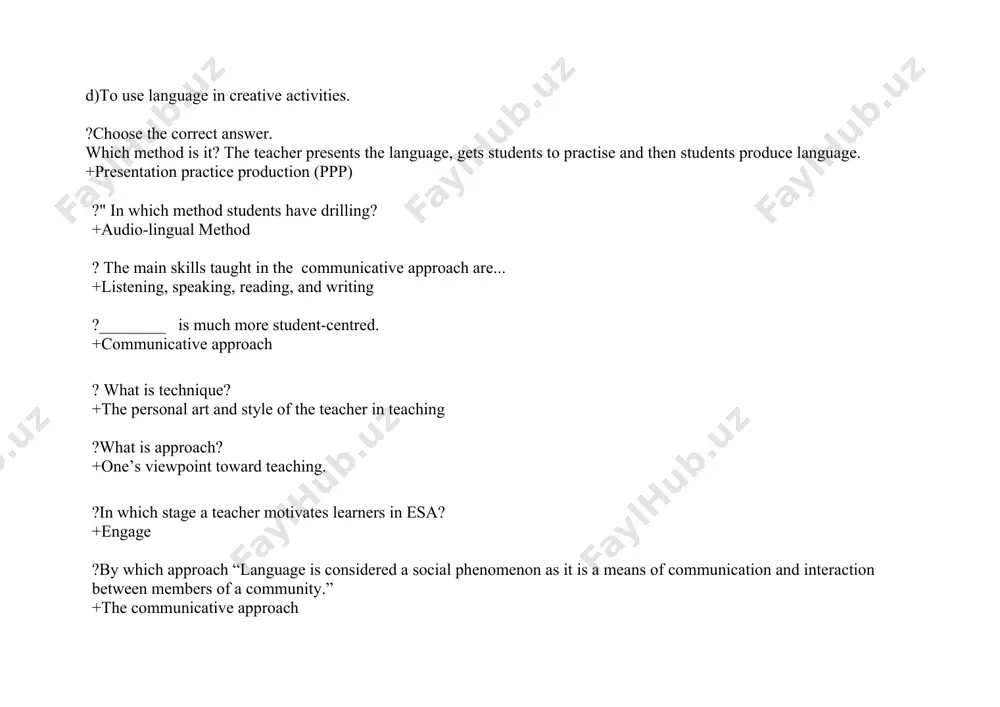 ar translation method? + grammar rules and translation ? which language learning approach does the grammar translation method prioritize? +the grammar-based approach ?how is grammar typically taught in the grammar translation method? + through translation exercises ?what is the purpose of translation activities in the grammar translation method? + to help students understand and apply grammar rules ?what is the role of the teacher in the grammar translation method? + to correct student errors in grammar and translation ?what is the main disadvantage of the grammar translation method? + it is too focused on structure and rules, and neglects real-world language use. ?which language learning method or approach does the grammar translation method contrast most with? +the communicative approach