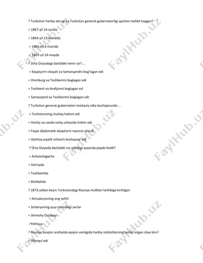 turkiston harbiy okrugi va turkiston general-gubernatorligi haqida ma'lumotlar — PDF