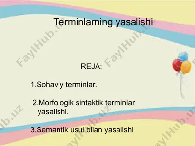 terminlarning yasalishi — PPT