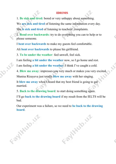 english idioms — DOCX