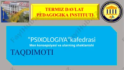 men konsepsiyasi va ularning shaklanishi — PPTX