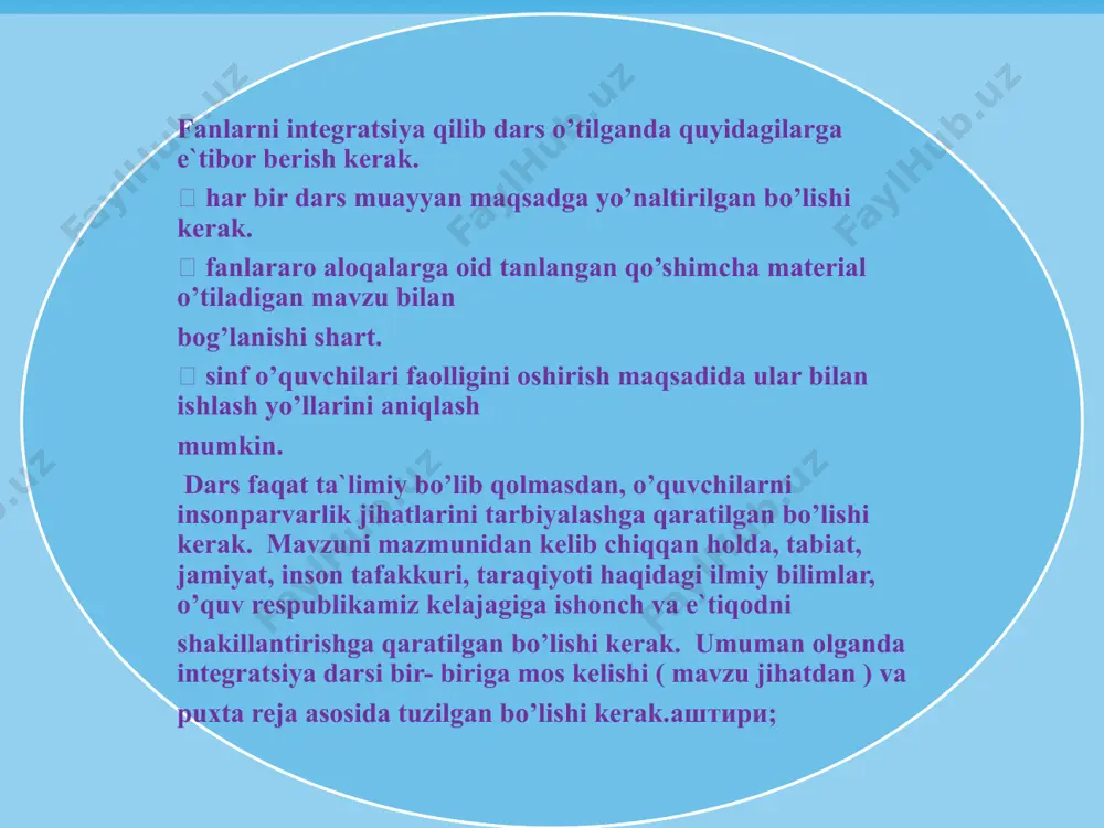 unakov, v.i.vodovozov va boshqa pedagoglar samarali ish olib bordilar. fanlararo aloqa va integrasiyaning maktablarda o'qitish va tarbiyalashdagi ahamiyati juda ko'p pedagog olimlar tomonidan ko'rib chiqiladi. inklyuziv ta‟limning mazmun - mohiyati to‟g‟risidagi bilim va ma‟lumotlar hali jamiyatda yetarli emas. «inklyuziv» va «integratsiyalashgan» atamalari ko‟pincha bir xil ma‟noda ishlatiladi. biroq qaramasdan falsafada ushbu tushunchalar orasida juda katta farq bor. nogiron bolani oddiy sharoitga joylashtirish integratsiyaga qarab qo‟yilgan birinchi qadamdir. imkoniyati cheklangan bolalarning umumta‟lim muassasalari tarkibiga qamrab olinishi jahon miqyosida “inklyuziv” yoki “integratsion” ta‟lim atamalari bilan ataladi. “integratsiya” atamasini aniqlash maqsadida ushbu tushunchaning ta‟rifini bergan g.m.kajdasparovning “pedagogicheskiy slovar” lug‟atiga murojaat qilamiz. unda “guruhlar integratsiyasiga”, “guruhda shaxslararo munosabatlarni tartibga solish” sifatida qaraladi, shuningdek, jamoada faqatgina insonparvrlik munosabatlarni va mazkur guruxda ijobiy jamoatchilik fikrini yaratilishi bilan integratsiyani amalga tadbiq etish mumkin deb ta‟kidlanadi. keyingi yillarda imkoniyati cheklangan bolalarni barcha tengdoshlari katori umumta‟lim tizimida ta‟lim olishiga jiddiy etibor berilmokda va inklyuziv ta‟lim matbuot axborot vositalari orkali …