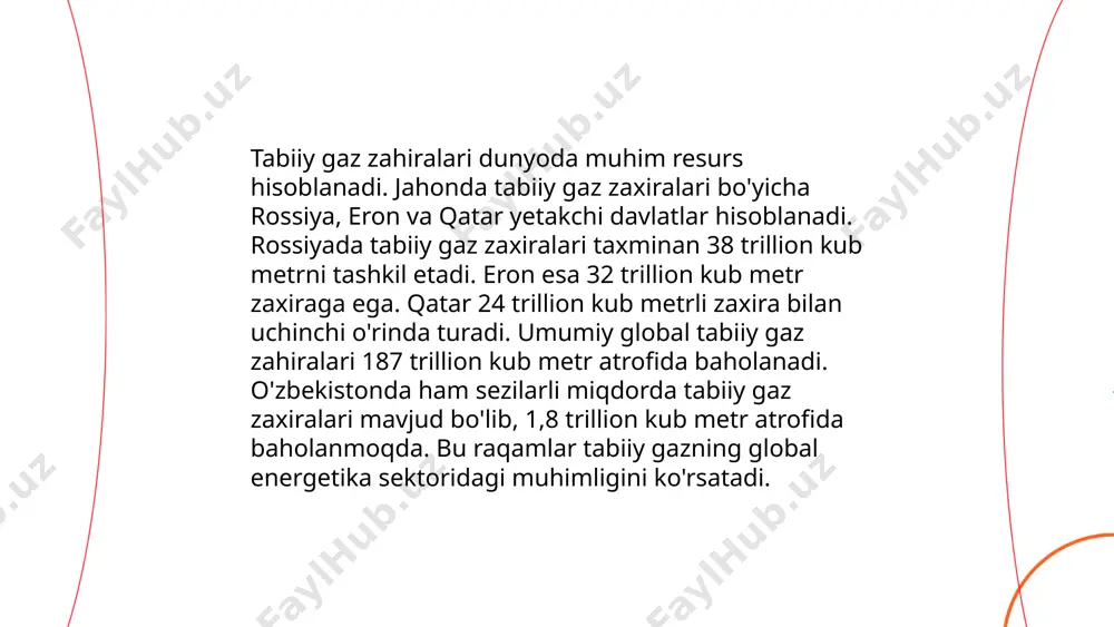iq kilometr avtomobil yo‘llariga ega. temiryo‘llar uzunligi 4,600 km ni tashkil qiladi, bu orqali yiliga 70 million tonnadan ortiq yuk tashiladi. havo transportida yuk tashish 12 aeroport orqali amalga oshiriladi. milliy aviakompaniya yillik yuk tashish hajmi o‘rtacha 50 ming tonnani tashkil qiladi. markaziy osiyo orqali o‘tuvchi "yangi ipak yo‘li" tashabbusi doirasida infratuzilma rivojlanmoqda. o‘zbekiston yuk avtotransportida yiliga taxminan 1,5 milliard tonna yuk tashiladi, bu iqtisodiyotni qo‘llab-quvvatlashda muhim rol o‘ynaydi. ... t.me/slaydai_bot 10. savdo balansi savdo balansi, ma'lumotlarga ko'ra, milliy iqtisodiyotning muhim ko'rsatkichidir. 2022 yilda o'zbekistonning savdo balansi manfiy ko'rsatkichda bo'lib, eksport hajmi 19,3 milliard aqsh dollarini, import esa 27,5 milliard dollarni tashkil etdi. shu bilan birga, savdo balansi defitsiti 8,2 milliard dollarni tashkil qildi. boshqa ko'rsatkichlarga ko'ra, 2023 yilning dastlabki 6 oyida eksport 10,1 milliard dollar, import esa 14,7 milliard dollarni tashkil qilgan. bu ma'lumotlar shuni ko'rsatadiki, o'zbekistonning savdo balansi hamon manfiy bo'lib, eksport imkoniyatlarining o'sishi va turg'un import hajmi …