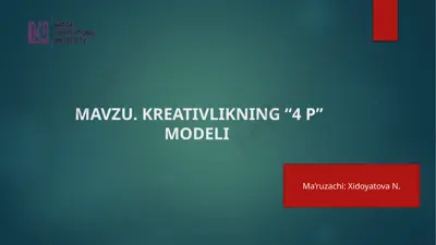 kreativlikning “4 p” modeli — PPTX