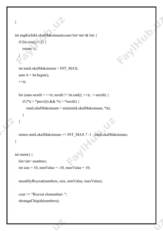 tasodifiy ro‘yxatda eng kichik lokal maksimumni topish - Page 3