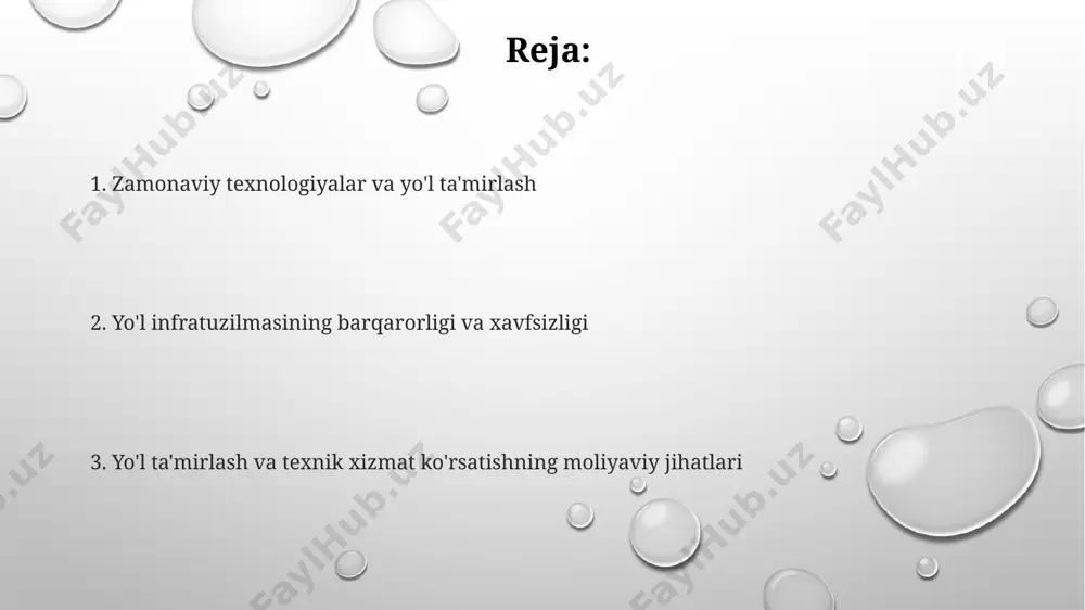 yillik byudjetning 2-5%i ajratiladi, bu esa yo'l infratuzilmasini saqlash va modernizatsiyalashga sarflanadi. asphalt beton va sement beton kabi zamonaviy materiallar yo'l qoplamalarini ta'mirlashda keng qo'llaniladi, ularning xizmat muddati 10-15 yilgacha yetishi mumkin. davlat siyosati va me'yoriy-huquqiy bazasi yo'l ta'mirlash va saqlashga davlat byudjetidan yiliga o'rtacha 2-3% ajratiladi, bu miqdor yo'l infratuzilmasining holati va transport oqimining hajmiga bog'liq. ko'pgina rivojlangan davlatlarda yo'l ta'miri va saqlanishini nazorat qilish uchun alohida agentliklar yoki departamentlar mavjud bo'lib, ularda 500 dan ortiq xodim ishlaydi. yo'l infratuzilmasini rivojlantirish va uning texnik holatini yaxshilash bo'yicha 5 yillik davlat dasturlari qabul qilinadi, bunda yo'llarning 80%ini yaxshi holatda saqlash maqsadi ko'zlanadi. zamonaviy texnologiyalar va usullar yuqori quvvatli lazerlar yordamida asfalt yuzasidagi chuqurchalarni tez va samarali to'ldirish texnologiyasi yillik ta'mirlash xarajatlarini 10-15% ga kamaytiradi. avtomobil yo'llarini ta'mirlashda 3d-modellashtirish va kompyuter simulyatsiyasi yordamida 20% gacha xarajatlarni kamaytirish va loyihalash vaqatini 15% qisqartirish mumkin. intellektual transport tizimlari (its) yordamida yo'l holatini real …