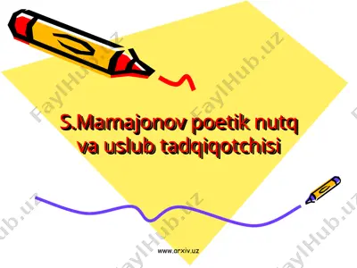 s. mamajonov hayoti va ijodi — PPT