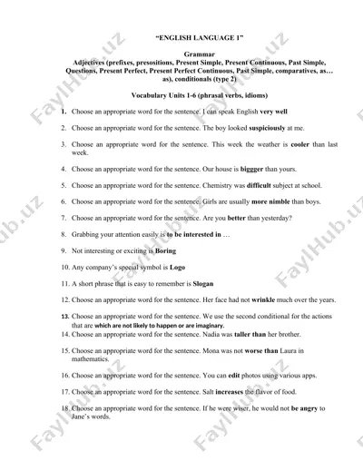 english language 1 — DOCX