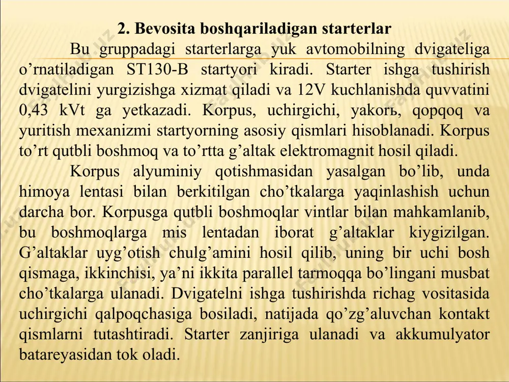 elektrostarterni elektor boshqarish - Page 4