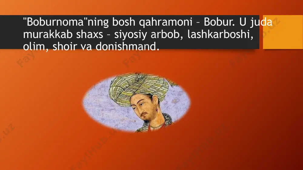 ix guvoh. chunki ko‘zlangan maqsad bu strategiya bo‘lsa, uni amalga oshirish yo‘llari bu taktikadir. demak, har qanday strategiyaning ta’sirchan mexanizmi bu — til taktikasidir. «temur tuzuklari»ni nutq san’atining noyob namunasi deyish mumkin. keyingi avlod temuriyzodalardan bo‘lgan zahiriddin muhammad bobur sohibqiron amir temurning jang san’ati va boshqaruv mahoratidan tashqari, o‘z so‘zi, nutqi va voizlik mahoratiga ega bo‘lganini ham eshitgan, bilgan. «...har kim o‘z so‘ziga ega bo‘lsin, ishini bilib o‘zi qilsin, ya’ni raiyat podshosi aytgan so‘zini, qilgan ishini o‘zi aytadi, o‘zi qiladi...» degan «temur tuzuklari»dagi bitiklar ham o‘sha davrda notiqlik san’atining rutbasi yuqori bo‘lganini bildiradi. mard va tadbirkor, san’atni sevgan kishigina qat’iy iroda, o‘z so‘ziga, fikriga ega inson bo‘lishi tayin. jonli manzaralar yaratuvchi, da’vatkor kuchga ega so‘zning o‘rni katta. to‘p-u zambaraklar, behisob qo‘shin eplay olmagan ishni oddiy so‘z bajara olganiga tarix shohid. boburning nutqiy mahorati haqida mufassal ma’lumotni shoh va shoirning qizi gulbadanbegimning «humoyunnoma» asaridan olish mumkin. 1527 yili boburning hindistonda rano …