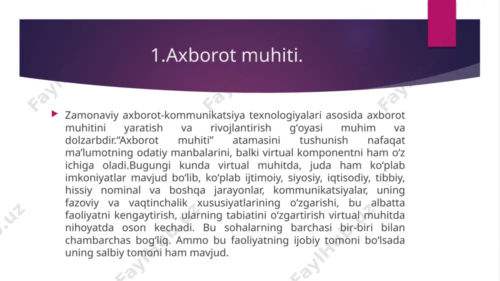 bilan bogʻliq . maishiy psixologiyada shaxs birinchi navbatda boshqalar bilan oʻzaro munosabat jarayonida rivojlanadi va faqat shu holatdagina subʻektivlik sifatiga ega boʻladi, degan tezis madaniy-tarixiy kontseptsiyaga (l.s.vigotskiy), faoliyat yondashuvida ishlab chiqilgan (a.n.leontev, s.l.rubinshteyn), subyektivlik psixologiyasi (k.a.abulxanova-slavskaya, l.i.antsyferova, a.v.brushlinskiy), munosabatlar psixologiyasi (a.a.bodalev, v.n.myasishchev, a.v.petrovskiy), aks ettirilgan subyektivlik nazariyasi (v.a. petrovskiy) tomonidan talqin etilgan. zamonaviy dunyoda internet yordamida kiyim-kechak, gigiyena vositalari, dori-darmonlar va boshqalarni ham sotib olish mumkin. shu tarzda xaridlarni amalga oshirib, odam vaqtini sezilarli darajada tejaydi, asta-sekin uyda, assortiment bilan tanishish, izohlarni oʻqish imkoniyatiga egaboʻladi. vaqt oʻtgan sayin sizu biz tomonimizdan xarid qilish uchun internet resurslaridan foydalanish usullari ham oʻzgarib borishi ehtimoldan yiroq emas. shuni ta’kidlash kerakki, internet orqali mahsulot va zaruriy narsalarga buyurtma berish, odam u yoki bu sabablarga koʻra doʻkonga borish yoki borish imkoniga ega boʻlmagan vaziyatdan chiqishning ajoyib usuli hisoblanadi,bu ekzistensial ehtiyojlarni qondirish . v.pleshakov internet muhiti yordamida qondirish mumkin boʻlgan ehtiyojlarni ajratib koʻrsatdi, ya’ni: 1) fiziologik; …