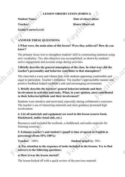 lesson observation (form 1) — DOCX