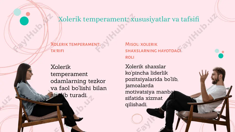 asalan, xolerik temperamentga ega odamlar ish joyida liderlik qobiliyatini ko'rsatishda muvaffaqiyatli bo'lishadi, lekin stress holatida asabiy bo'lishlari mumkin. melankoliklar esa o'z his-tuyg'ularini chuqur tahlil qiladi va bu ularni san'at va yaratuvchanlikda muvaffaqiyatli qiladi. o'zgarishlar vaqt o'tishi bilan paydo bo'lishi mumkin, bu esa shaxsiyatning rivojlanishiga ta'sir ko'rsatadi. olimlar tomonidan o'rganilgan temperament va shaxsiyat olimlarning tadqiqotlari olimlar temperament va shaxsiyat o'rtasidagi bog'liqlikni o'rganishda turli metodologiyalarni qo'llaganlar. ular eksperimental va kuzatuv metodlari orqali temperament turlarining shaxsiyatga ta'sirini o'rganadilar. mavjud ilmiy ishlar tadqiqotlar shuni ko'rsatdiki, xolerik temperamentga ega odamlar ko'proq liderlik xususiyatlariga ega, melankoliklar esa chuqur fikrlovchi sifatida tanilgan. ushbu natijalar psixologiya sohasida amaliy qo'llanmalarga asos bo'ladi. xulosa temperament turlari temperament turlari: xolerik, melankolik, sangvinik, flegmatik. har birining o'ziga xos xususiyatlari muhim ahamiyatga ega. xolerik shaxslar tezkor va faol, energiya bilan to'lgan. melankoliklar esa chuqur fikrlovchi va ijodkor, his-tuyg'ularga boy. zamonaviy tadqiqotlar olimlar tomonidan temperamentni o'rganish usullari sifatida kvalitativ va kvantitativ yondashuvlar qo'llanilgan. zamonaviy …
