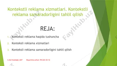 kontekstli reklama xizmatlari — PPTX