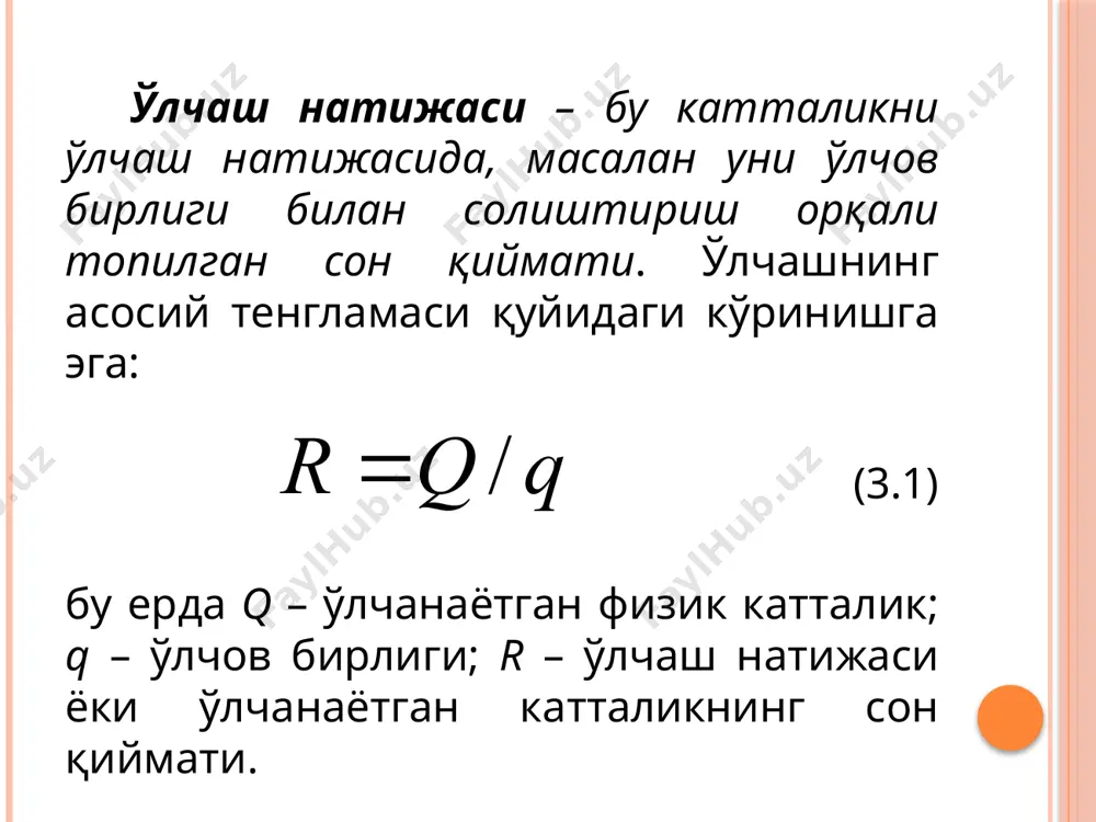 улчаш. улчаш усулларининг таснифи. улчаш воситаларининг хатолиги - Page 3
