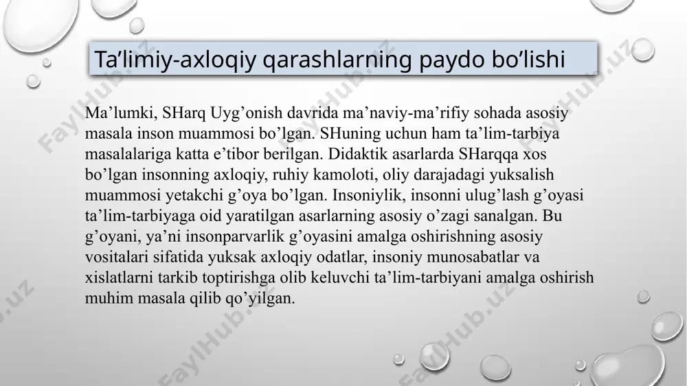sharq pedagogik ta’limotida ta’limiy-axloqiy qarashlar - Page 5