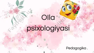 oila psixologiyasi — PPTX