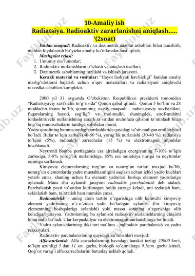 radiatsiyaviy xavfsizlik — DOCX