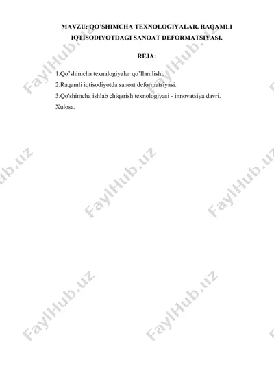 qo'shimcha texnologiyalar — DOCX