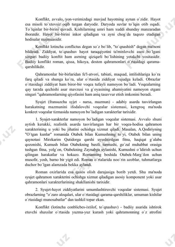 bati, kishilararo muomala-munosabatlari, odamlarning baxt, baxtsizligi, quvonch, qayg`usi, mehr, qahri, saxiyligi, baxilligi va boshqalar adabiyotning abadiy mavzularidir. ayni choqda, har bir zamonning o`z muammolari bo`ladiki, ular davriy mavzular doirasiga kiradi. masalan, 30-yillarda kolxoz qurilishi, yangi yerlarning o`zlashtirilishi o`zbekistonda jiddiy muammo bo`lgan. bu muammmoni mavzu qilib, ko`plab she'riy, nasriy asarlar yozilgan. albatta, adabiyot o`z davrining dolzarb muammolarini yoritib ko`rsatishi kerak. u bu bilan hayotning ijtimoiy taraqqiyotiga muayyan ta'sir ko`rsatadi. kishilarning ongu fikrini ma'lum bir yangilikka jalb etadi. bundan ham muhimi-davr muammolarini akslantirish zamona kishilari qiyofasini gavdalantirish, ularning o`z ajdodlaridan qaysi jihatlari bilan farqlanishini namoyon etish imkonini beradi. ijodkor maqsadini boshqarib, uning qarashlari, hodisaga yondashishlarini ma'lum bir izga solib turadigan ana shu hodisa g`oyadir. adabiyotning g`oyaviyligi masalasiga turlicha yondashiladi. adabiyotning g`oyaviyligini oqlovchilar ham, uni butunlay qoralovchilar ham bor. umuman esa adabiyotning g`oyaviyligiga bu tarzda ta'rif beriladi: "tasvirlanayotgan narsa yoki voqeaga ijodkorning munosabati, uning hayotga va insonga bo`lgan ideali" (hotamov n., sarimsoqov b. …