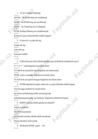 html asosiy tushunchalari — DOCX