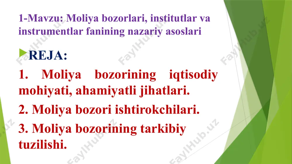 moliya bozorlari, institutlar va instrumentlar (taqdimot) - Page 4