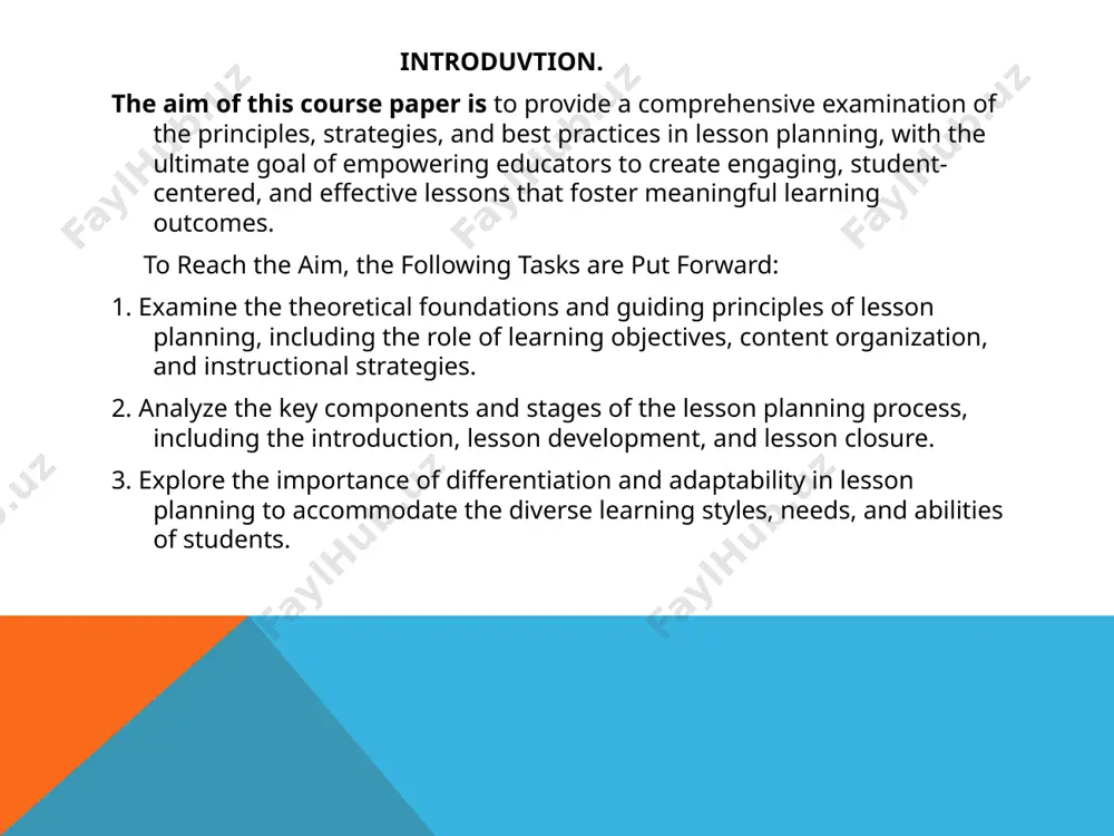 what are the key components that should be included in a comprehensive lesson plan, and why is it important to have a structured planning framework lesson planning is a crucial aspect of effective teaching and learning, as it provides a structured framework for organizing and delivering instruction. a well-designed lesson plan serves as a roadmap that guides educators in planning and implementing engaging, student-centered, and evidence-based lessons. by incorporating key components into a comprehensive lesson plan, teachers can ensure that their instructional practices are aligned with learning objectives, address the diverse needs of students, and effectively foster meaningful learning outcomes. this section of the course paper will explore the key components that should be included in a comprehensive lesson plan and discuss the importance of having a structured planning framework. 1.2 how do the overall learning goals and objectives of a course or unit influence the development of individual lesson …