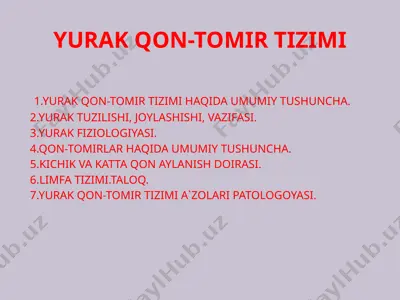 yurak qon-tomir tizimi — PPTX