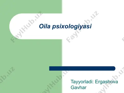 oila psixologiyasi — PPTX