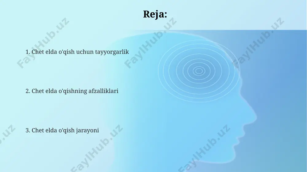 ishning afzalliklari jahon miqyosida 500 mingdan ortiq talaba chet elda o'qiydi, bu esa xalqaro tajriba orttirish, turli madaniyatlar bilan tanishish va global miqyosda ish topish imkoniyatlarini oshiradi. masalan, aqshda. chet elda tahsil olish, o'rtacha 30% ga yaqin daromad o'sishini ta'minlaydi, bu esa kelajakdagi martaba imkoniyatlarini sezilarli darajada yaxshilaydi. misol uchun, kanadadagi kompaniyalar ko'p hollarda chet elda tahsil olgan nomzodlarni afzal ko'rishadi. chet elda o'qish, 200 dan ortiq universitetlar taklif etayotgan 1000 dan ziyod turli xil dasturlar bilan, keng tanlov imkoniyatini taqdim etadi, masalan, buyuk britaniyadagi kembrij universiteti kabi nufuzli muassasalar. madaniy moslashuv va til to'sig'i madaniy moslashuv jarayoni, masalan, yaponiyada 6 oylik dasturda ishtirok etgan talabalarning 80%i dastlabki 2 oy ichida katta madaniy shokni boshdan kechirganini ko'rsatdi. til to'sig'i, ayniqsa, germaniyada nemis tili bilmaydigan talabalar uchun muhim muammo bo'lib, ularning 30%i o'qishdagi muvaffaqiyatsizlikka duch kelgan. aqshdagi 1000 nafar xalqaro talaba orasida o'tkazilgan so'rovnoma shuni ko'rsatdiki, 65%i madaniy moslashuv qiyinchiliklari bilan …