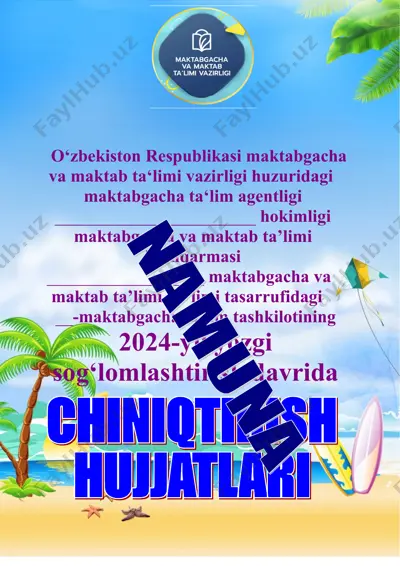 chiniqtirish va sogʻlomlashtirish tadbirlari — DOC